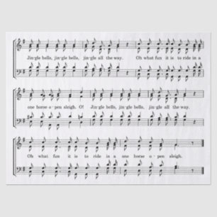 jingle bells sheet music tissue paper