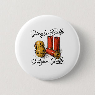 Jingle Bells Shotgun Shells (on Back)  2 Inch Round Button