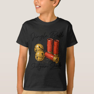 Jingle Bells Shotgun Shells (on Back)  T-Shirt