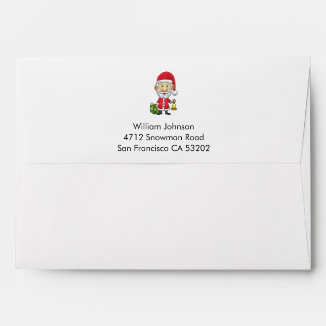 Jingle Bells with Santa Envelope (Back (Top Flap))