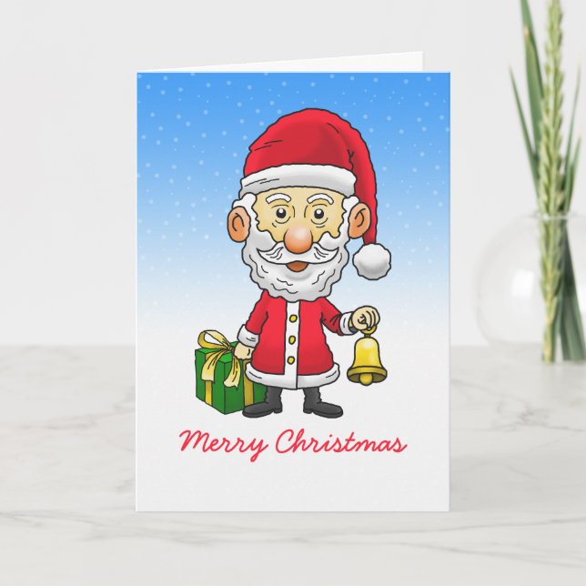 Jingle Bells with Santa Holiday Card (Front)