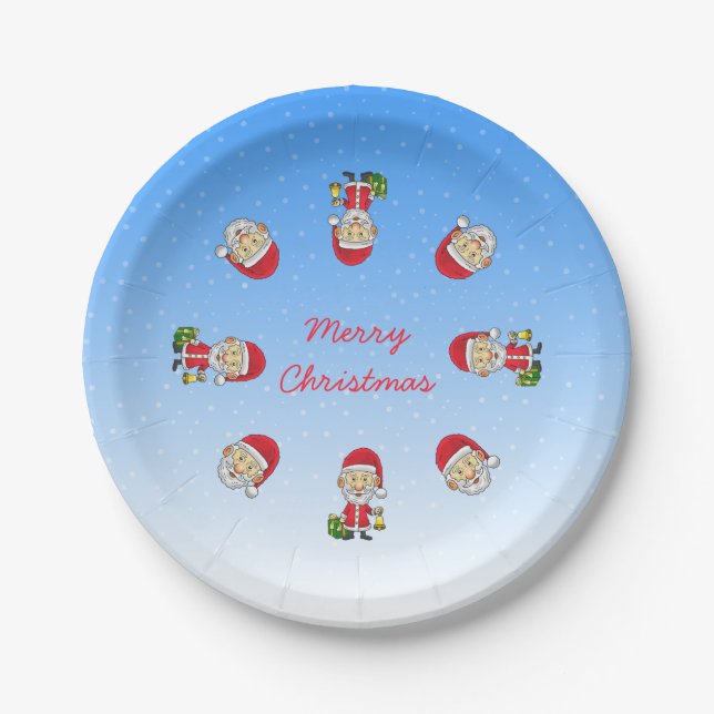 Jingle Bells with Santa Paper Plate (Front)