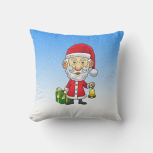 Jingle Bells with Santa Throw Pillow