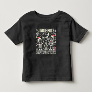 Jingle Bots Festive Holiday Robots with Santa Hats Toddler T-shirt