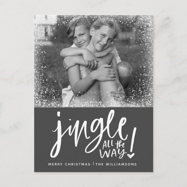 Jingle | Carte de Noël photo moderne (Devant)