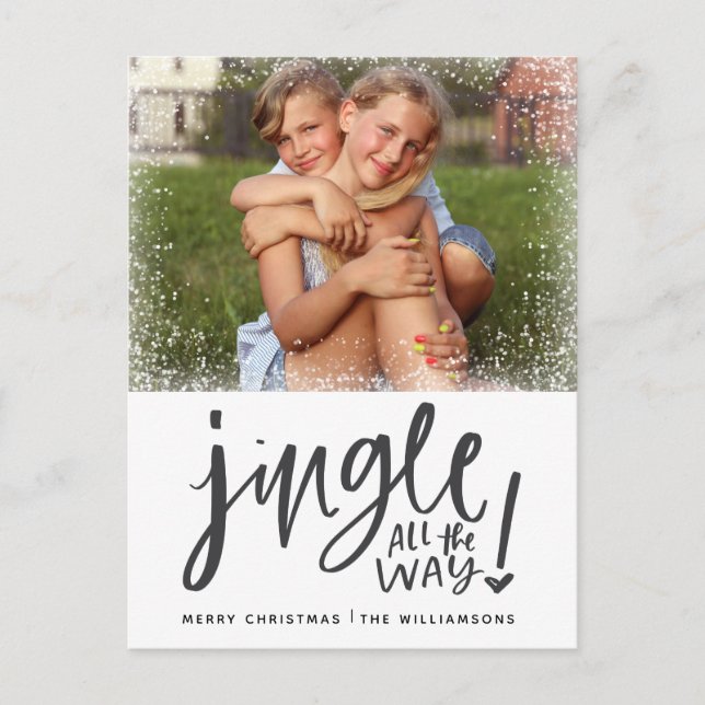 Jingle | Carte de Noël photo moderne (Devant)