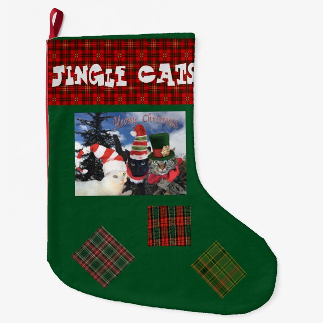 Jingle Cat Collection Large Christmas Stocking (Front)