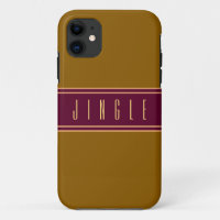 JINGLE Classy Golden Brown Burgundy Red Stripes