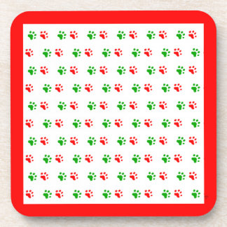 Jingle Claws Holiday Pawprint Coaster Set of 6