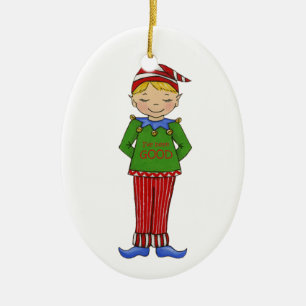 Jingle Elves "Goody" Ceramic Ornament