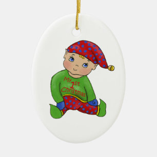 Jingle Elves "ItsyBitsy" Ceramic Ornament