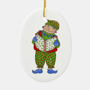 Jingle Elves "Woody" Ceramic Ornament