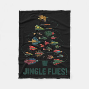 Jingle Flies Funny Fly Fishing Lure Christmas Paja Fleece Blanket