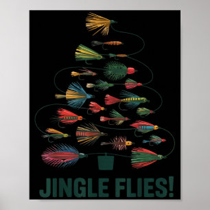 Jingle Flies Funny Fly Fishing Lure Christmas Paja Poster