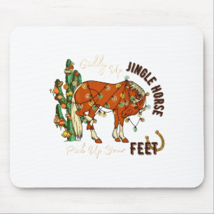 Jingle Funny Horse Ck Up Your Feet Cactus Western, Mouse Pad