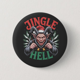 Jingle Hell Christmas Krampus Evil Xmas  2 Inch Round Button