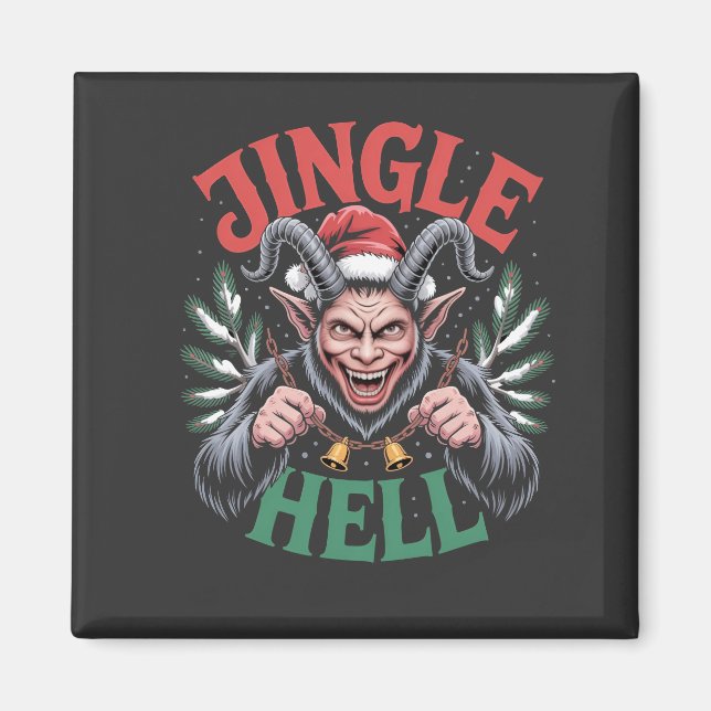 Jingle Hell Christmas Krampus Evil Xmas  Magnet (Front)
