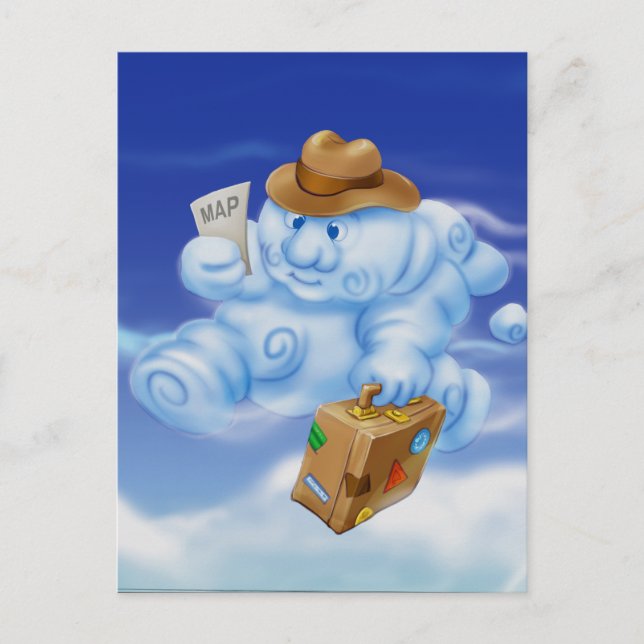 Jingle Jingle Little Gnome Cloud Postcard (Front)