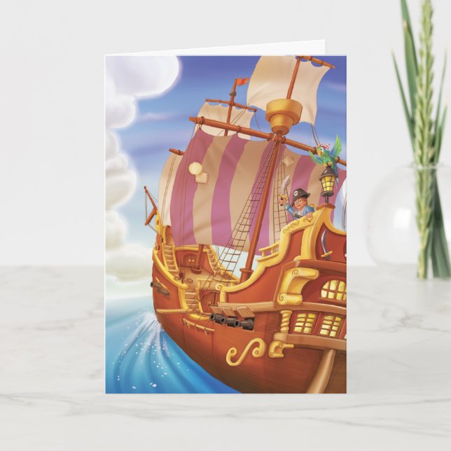 Jingle Jingle Little Gnome Pirate Greeting Card (Front)