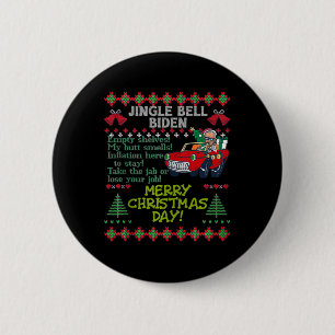 Jingle Joe Biden Xmas Carol Trump Ugly Christmas S 2 Inch Round Button