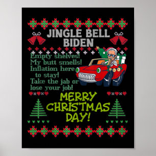 Jingle Joe Biden Xmas Carol Trump Ugly Christmas S Poster