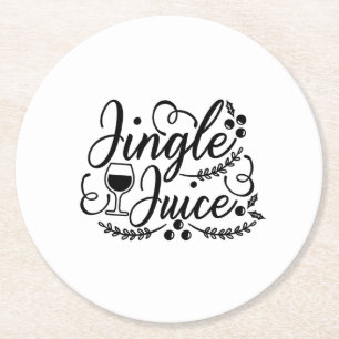 Jingle Juice Funny Christmas Beer Drinking Round Paper Coaster