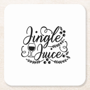 Jingle Juice Funny Christmas Beer Drinking Square Paper Coaster