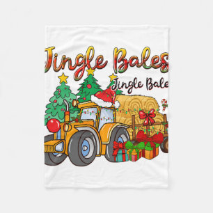 Jingle Les Tractor Farm Christmas Pun  Fleece Blanket