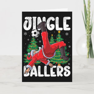 Jingle Llers Santa Footll Christmas Soccer Plaid Card