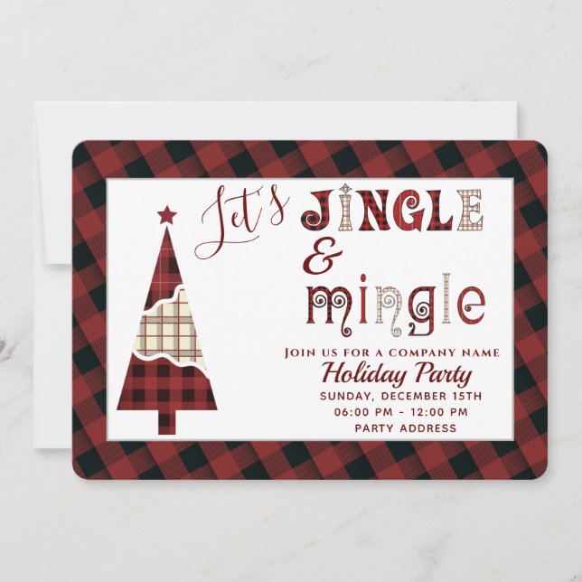 Jingle & mêler fête de vacances invitation d'entre (Devant)