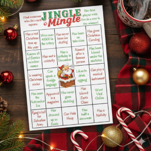 Jingle & Mingle Christmas Bingo Game Card
