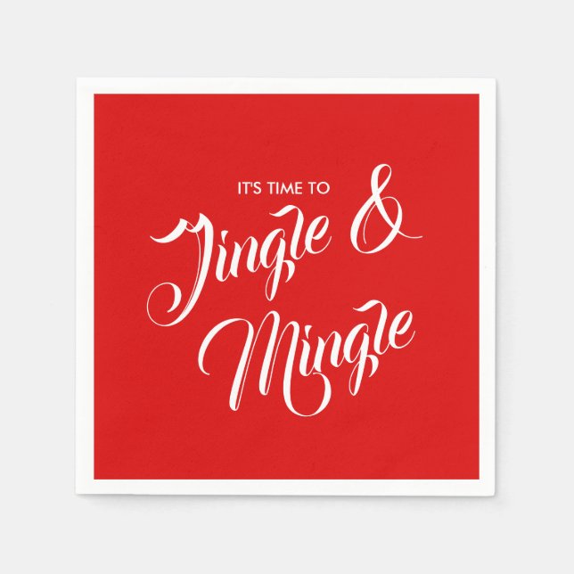 Jingle & Mingle Christmas Holiday Paper Napkin (Front)