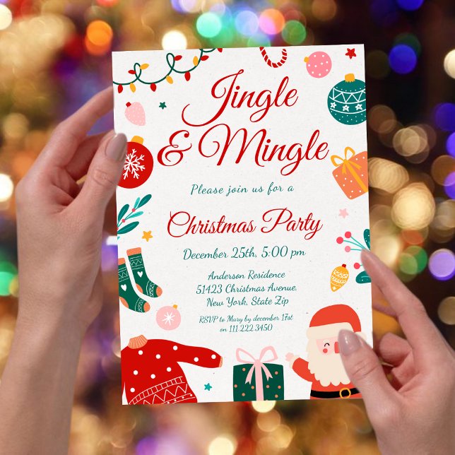 Jingle & Mingle Christmas Party Invitation (Creator Uploaded)