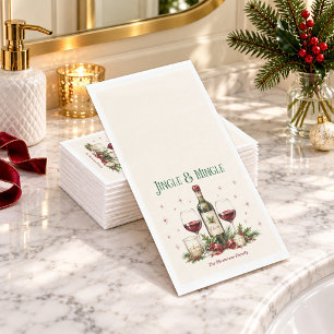 Jingle & Mingle Christmas Wine Napkin