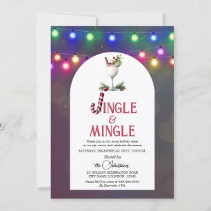 Jingle & Mingle Cocktail Christmas Holiday Party Invitation