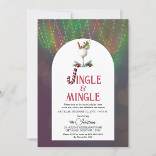 Jingle & Mingle Cocktail Christmas Party Invitation