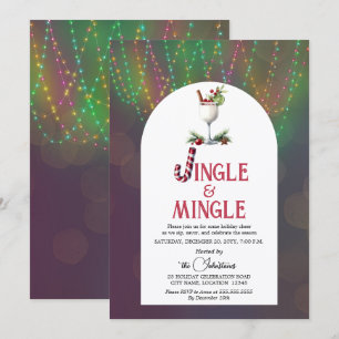 Jingle & Mingle Cocktail Christmas Party Invitation