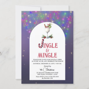 Jingle & Mingle Cocktail Holiday Party Invitation