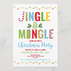 Jingle & Mingle Fête de Noël Invitation