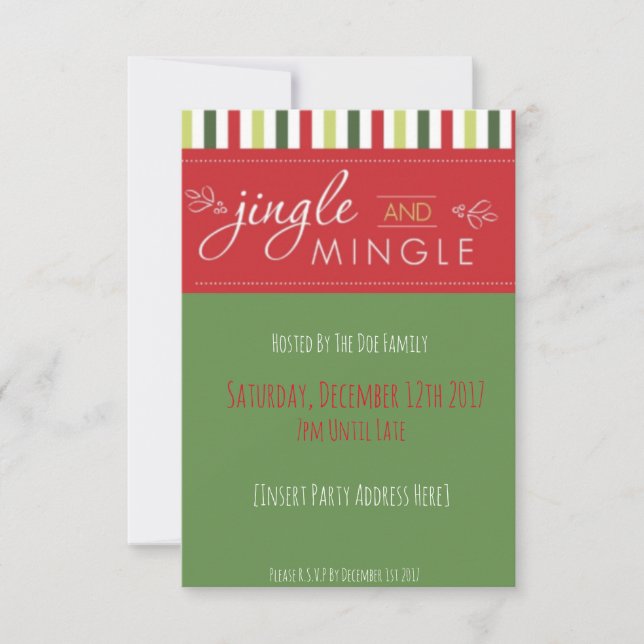 Jingle & Mingle ! Invitation à la fête de Noël (Devant)