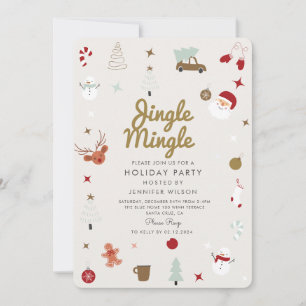 Jingle Mingle Merry Christmas Holiday Party   Invitation