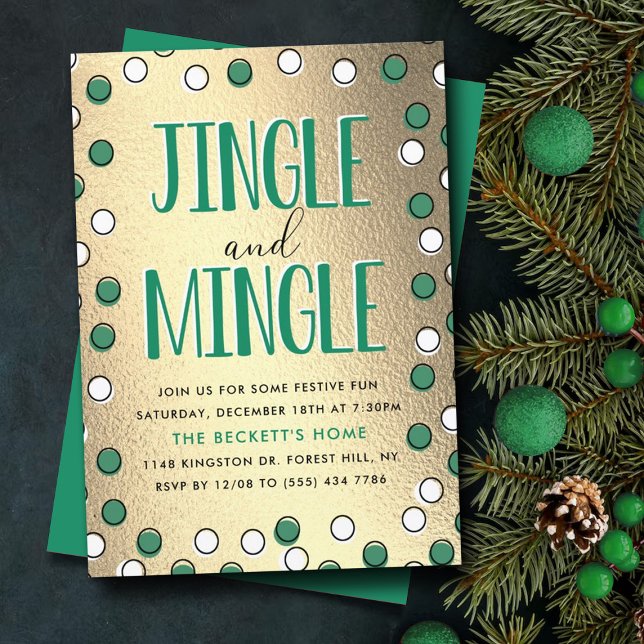 Jingle & Mingle Modern Holiday Party Invitation (Creator Uploaded)