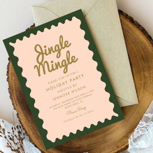 Jingle Mingle Retro Christmas Holiday Party Invitation
