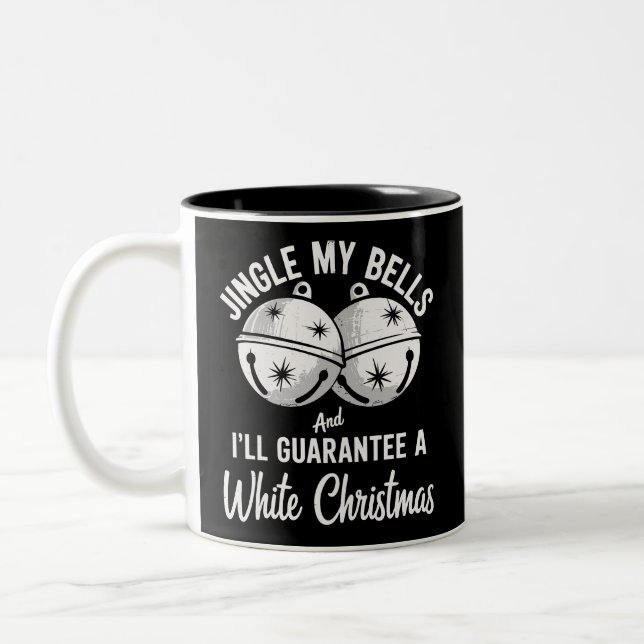 Jingle My Bells And I'll Guarantee White Christmas Two-Tone Coffee Mug (Left)
