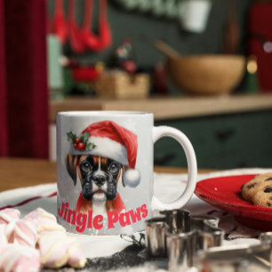 Jingle Paws and Boxer Dog Joy  Coffee Mug