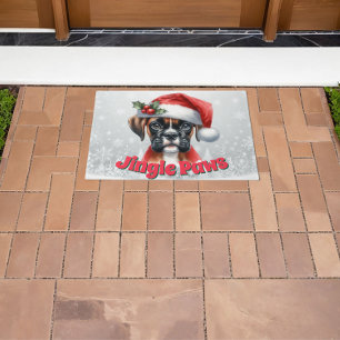 Jingle Paws and Boxer Dog Joy  Doormat
