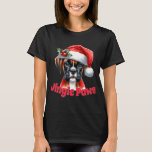 Jingle Paws And Boxer Dog Joy  T-Shirt