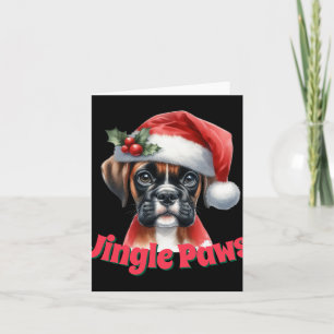 Jingle Paws And Boxer Dog Joy T Shirt Card