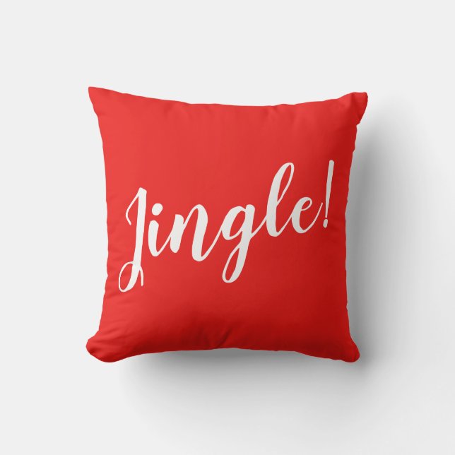 JINGLE - Red pillow - Jingle Bells Pattern on Back (Front)