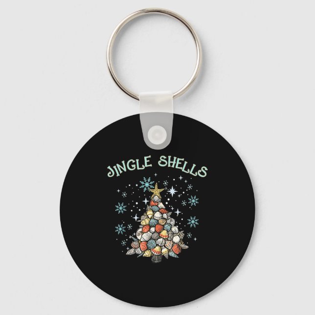 Jingle Shells Christmas Tree Snowflakes Celebratio Keychain (Front)